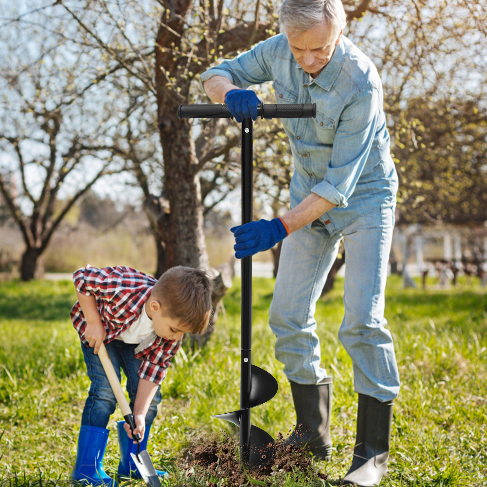 Post Hole Digger - Manual Hand Earth Auger Fence Post