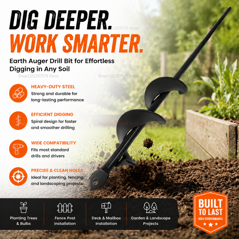 Heavy Equipment Manual - Garden Earth Auger Spiral Drill Bit