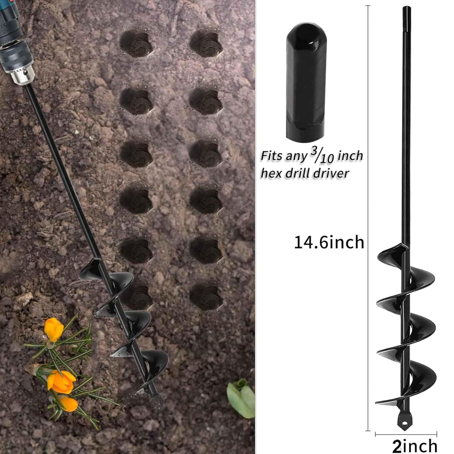 Auger Drill Bit 2x14.6inch Gar - Post Hole Digger recensie en prijs