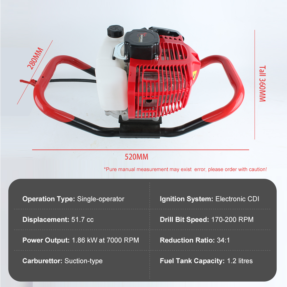 1.86KW Gas Powered Earth Auger - Post Hole Digger recensie en prijs