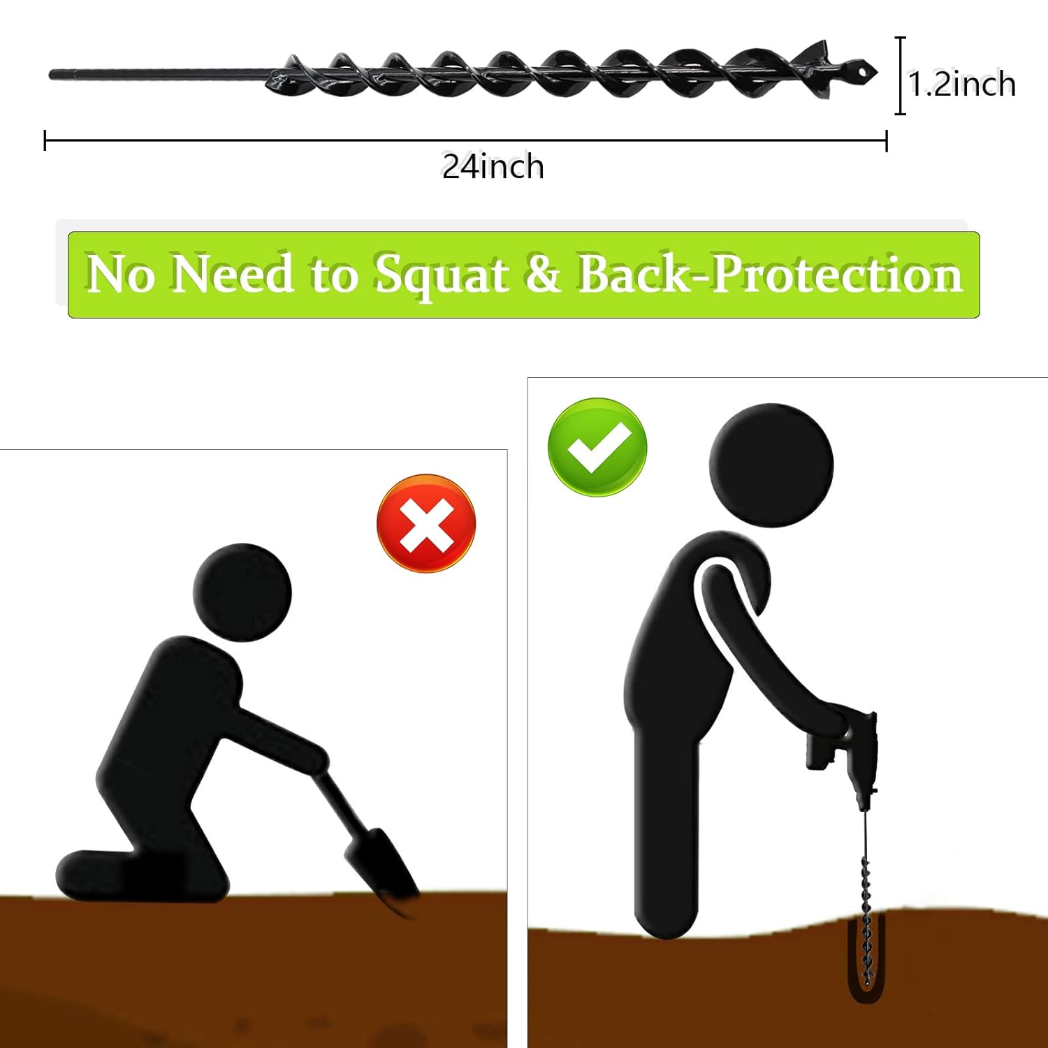 24 Inch Auger Drill Bit for Pl - Post Hole Digger recensie en prijs